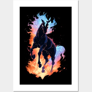 flame horse Posters and Art